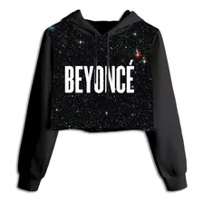 Moletom Cropped Cinza Chumbo Galáxia Beyonce Md05