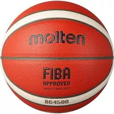 Balon De Basquetbol Molten Cuero Compuest Bg4500 Basketball Color Naranja Claro