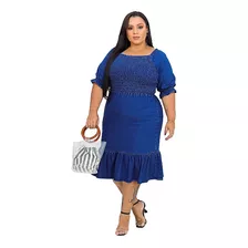 Vestido Jeans Feminino Moda Evangélica Plus Size Gisely