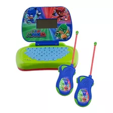 Kit Laptop - Pj Masks Bilíngue + Walkie Talkie Pj Masks Cor Azul