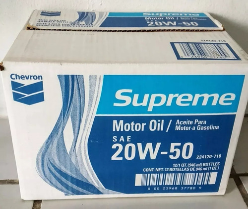 Chevron Sae 20w 50 Supreme Caja 12 Pz/ 946 Ml Msi Foto 2