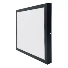 Kit 5 Plafon Sobrepor Quadrado Led 12w Painel Preto 17x17