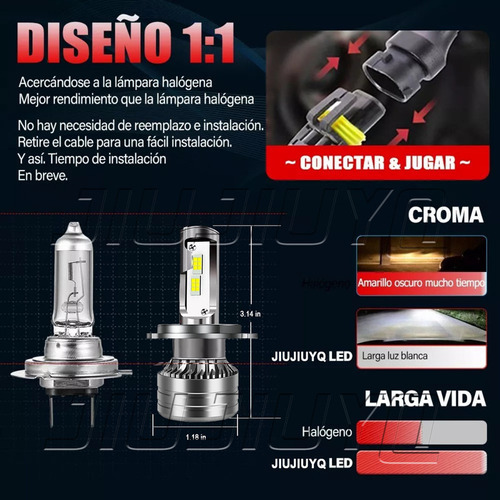 Kit De Faros Led H4 H7 Para 1995-2001 Volksvawen Derby Foto 7