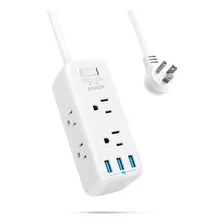 Enchufe Inteligente Marca Anker/6 Tomas/3 Usb/blanco