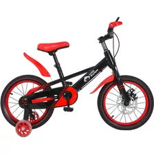 Bicicleta Infantil Roja Niño R16 Llantas Entrenadoras Frenos Color Rojo