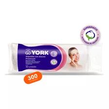 Discos De Algodão Dupla Face Limpeza Facial York Kit 300 Uni