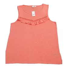 Gap Blusa S/manga Regular Fit Importad Talla S, M Coral/azul