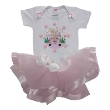 Fantasia Festa Safari Infantil Conjunto Bebê Menina 1-3 Anos