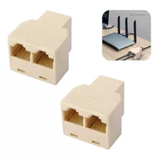 Kit 2 Duplicador Rj45 Uma Entrada Duas Saídas Conexão Dupla