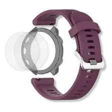 Kit Pulseira + Capa + 2 Películas Para Garmin Forerunner 55