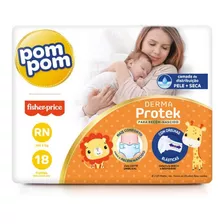 Fralda Pom Pom Protek Proteção De Mãe Rn 18 Unidades