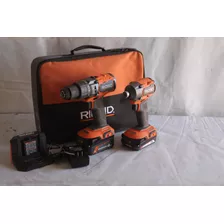 Ridgid Combo Kit Taladro Rotomartillo E Impacto Brushless