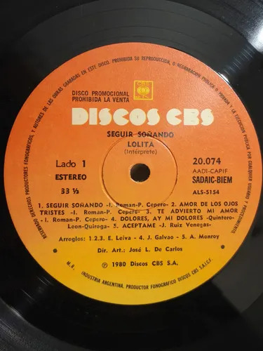 Lolita - Seguir Soñando - vinilo 1980