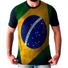 Camisa Camiseta Blusa Bandeira Do Brasil Full Print Pátria 