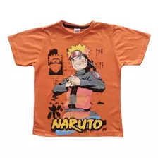 Camiseta Infantil Manga Curta Personagem Naruto Algodão