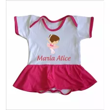 Body Infantil Bailarina Bebê Personalizado Conjuntinho