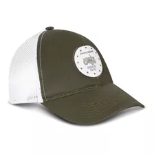 Gorra John Deere Nacional Verde Militar Malla Blanca 