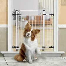 Grade Portão Proteção Pet Cachorro 69 A 84 Cm Criança Cães Cor Branco