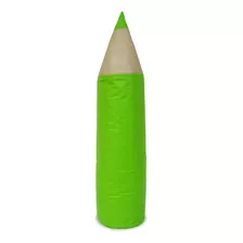 Puff Infantil Lápis Em Couro Sintético Verde Limão Cor Verde