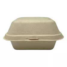 Contenedor Biodegradable Para Hamburguesa 6x6 Bagazo 50 Pzs