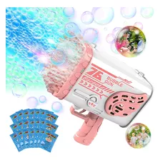 Bazooka Bubble Machine Con 76 Agujero De Burbujas Y Luz Azul