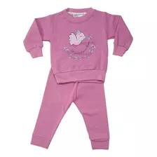 Conjunto Jogging De Bebe De Algodon Con Friza Bordado 