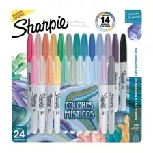 24 Marcadores Permanente Colores Misticos Punta Fina Sharpie