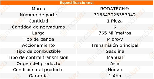 (1) Banda Accesorios Micro-v Supra 3.0l 6 Cil 93/98 Foto 2