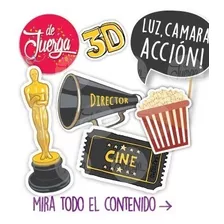 Photo Booth Cine Kit Imprimible Props Y Frases