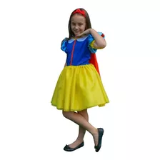 Vestido Infantil Princesa Branca De Neve Luxo