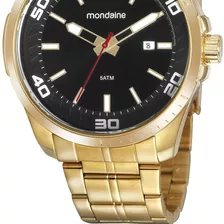 Relógio Dourado Masculino Mondaine Clássico 32153gpmvde1 Cor Do Fundo Preto