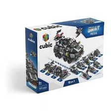 Blocos De Montar Cubic Modelo Polícia 12x1 Com 572 Peças