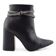 Ankle Boot Feminino Coturno Preto Bota Salto Grosso Alto