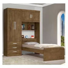 Guarda Roupa Solteiro 4 Portas Com Cama De Solteiro Di