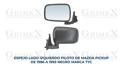 Espejo Mazda Pu 1986-1987-88-89-90-91-1992-1993 Negro Ore Foto 2