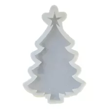 Molde Silicona Arbol Navidad Con Estrella 10cm Arte Regalos