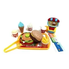 Kit Brinquedo De Comida Lanche Fast Food Infantil Hambúrguer