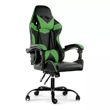 Silla Gamer Consola Ergonómica Reclinable Respaldo Alto Color Verde Material Del Tapizado Cuero Sintético