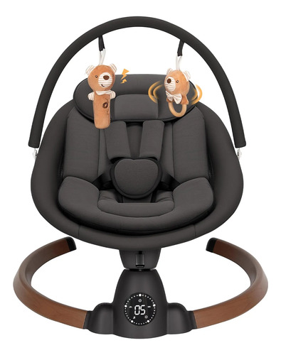 Balanço Elétrico Para Bebê Com Bluetooth E Controle Cinza