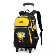 Mochila Con Ruedas Pikachu Pokemon Escolar Niños Envió Grati