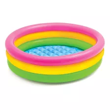 Piscina Inflável Redonda Intex De 61cm X 22cm 33l Rosa E Amarela E Verde