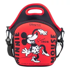 Lonchera Neopreno Infantil Escolar Agarradera Disney Minnie Color Rojo Minnie Mouse