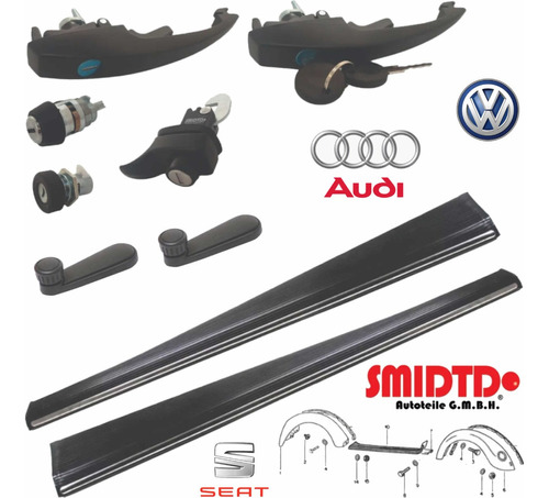 Kit Chapas Manijas Estribos Negras Vw Sedan 1.6 73-92 Vocho Foto 3