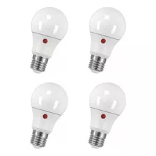 Pack 4 Lamp Led 9w Sensor Doble Fotocelula Automatica Chiaro