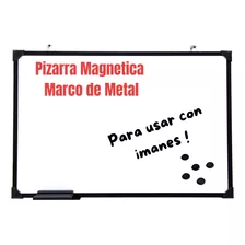 Pizarra Blanca Magnetica 20 X 30 Cm Borde Metalico Negro 