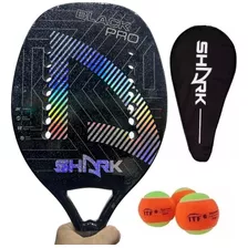 Nova Raquete De Beach Tennis Shark Black Pro 2023 Carbono 3k