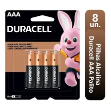 Pilha Duracell Alcalina Aaa Com 8 Unidades Mn2400b8