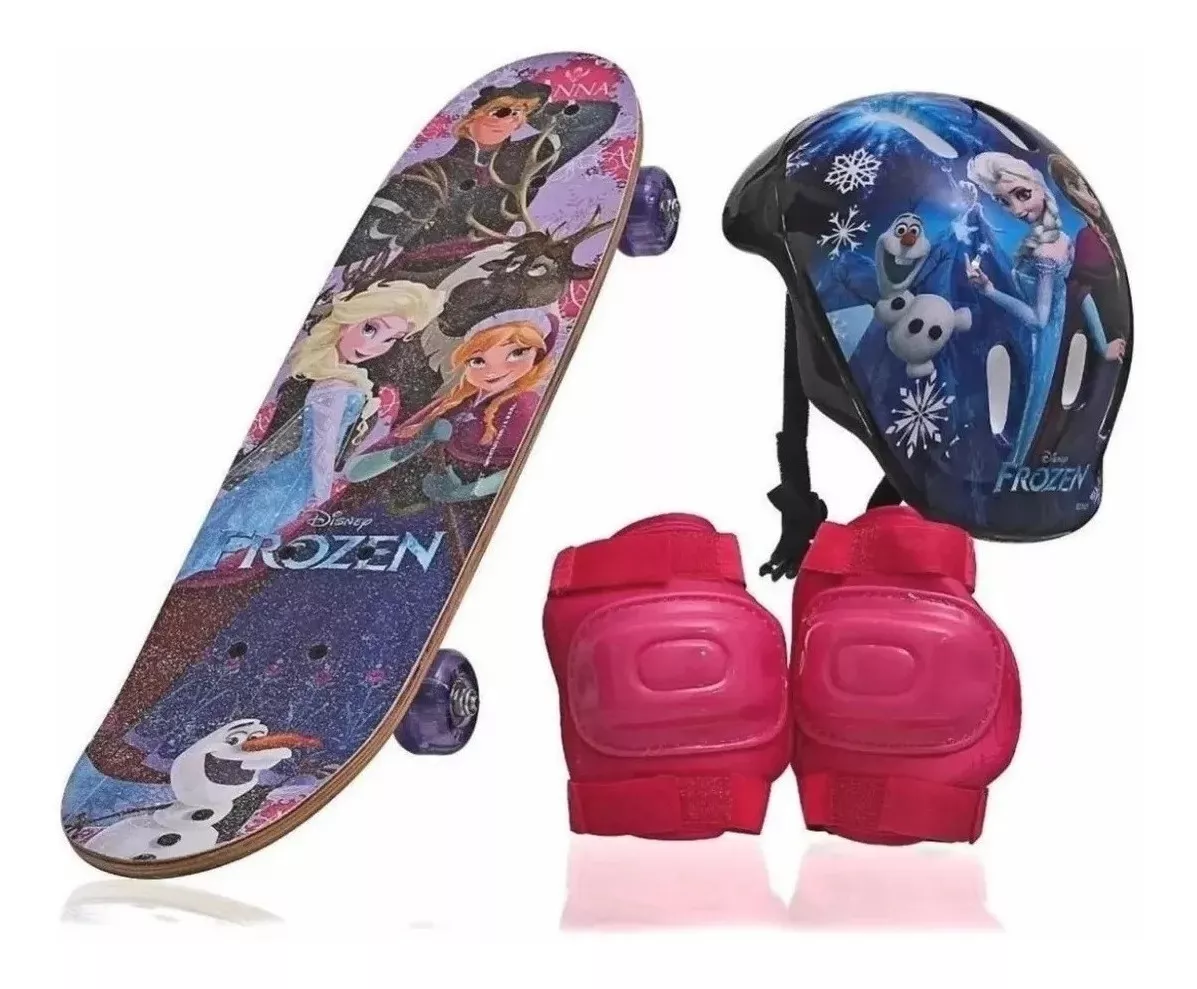 Skate Infantil Frozen + Capacete + Joalheira + Envio Rápido
