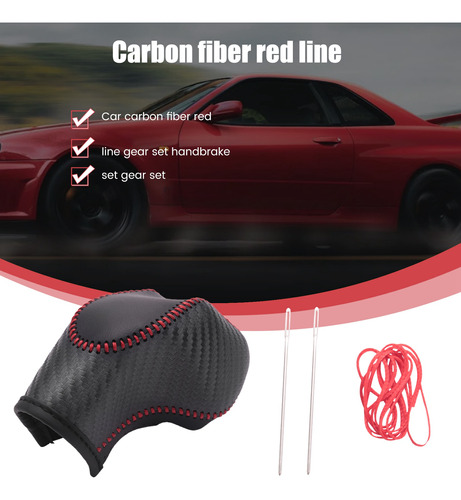 Funda De Palanca De Cambios S6car Pu Carbon, Roja, Para Ecos Foto 5