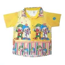 Camisa Infantil Patati Patata Festa Palhaços E Circo Amarela